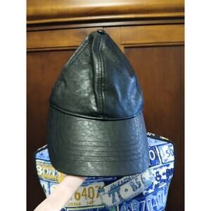 Unbranded Faux leather black cap